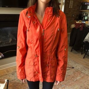 coral rain jacket